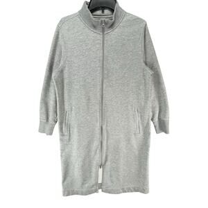 Duluth Trading Robe Womens M Gray Zip Up Souped Up Fleece Lounge House Coat Cozy